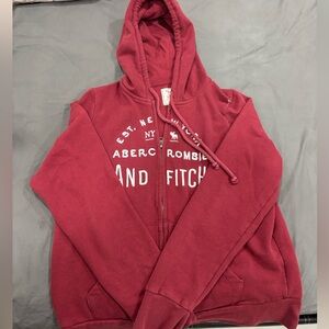 Abercrombie & Fitch Burgundy Zip-Up Hoodie